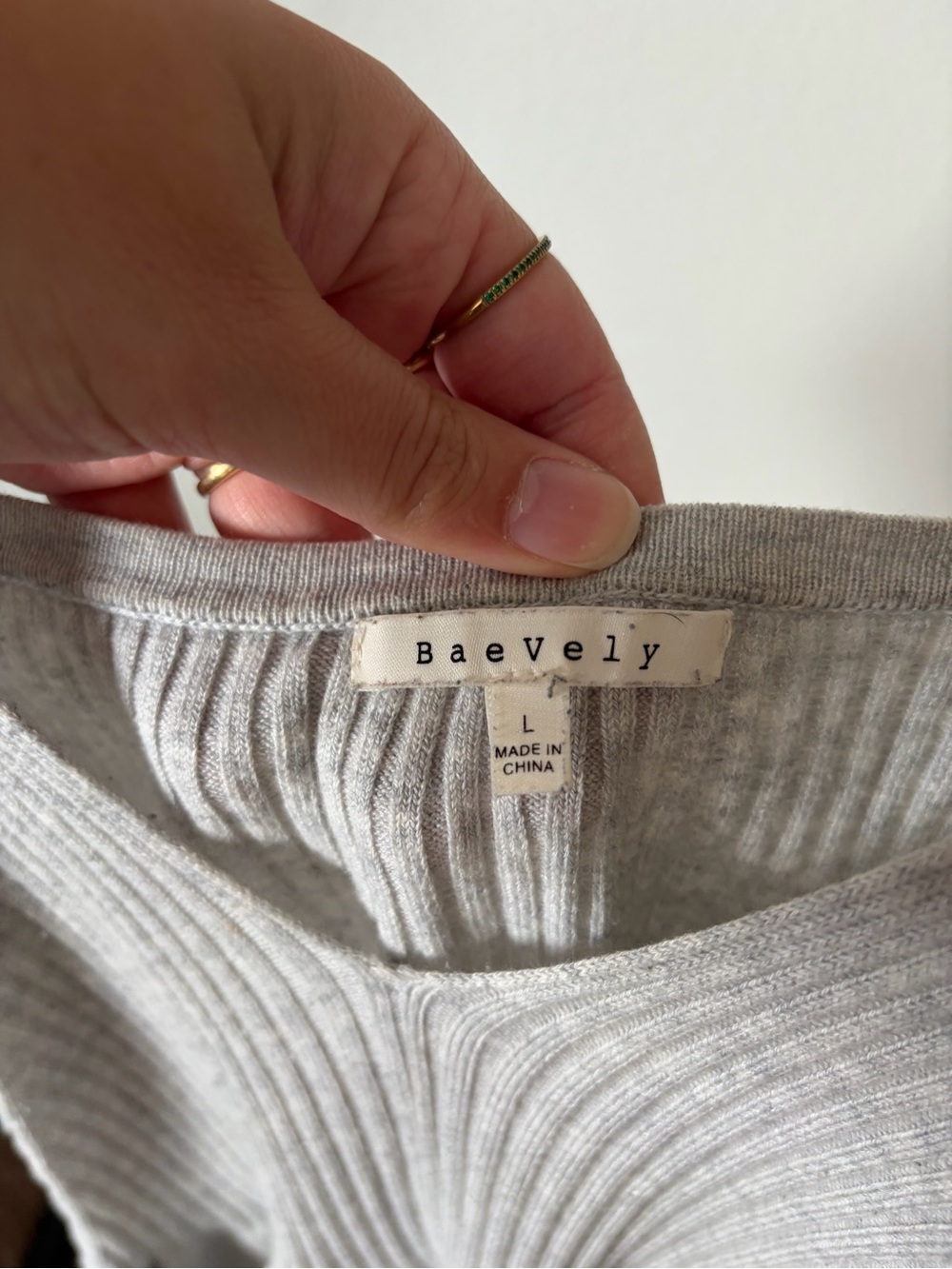 Soft Ribbed Ruffle Grey Tank Top - Picture 4 of 4
